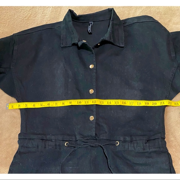 Denim Chained Gold Tone Belted Dress Romper Vintage Style Black NWT - Picture 10 of 15